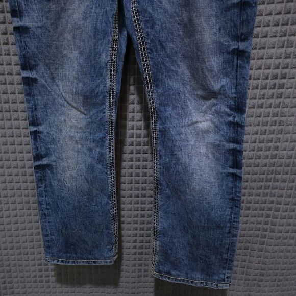 Buckle Black No3 Jeans 32x32 Y2K Mens Acid Wash Low Rise Stretch Grunge Rock VTG - Picture 5 of 16